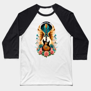 Electric guitar style tattoo colorful 29 Baseball T-Shirt